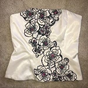 WHBM - Cream Satin Bustier - Size 0